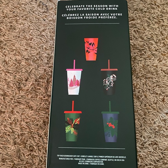 NWT Starbucks 2021 Holiday Reusable Cold Cups Set - Picture 4 of 4
